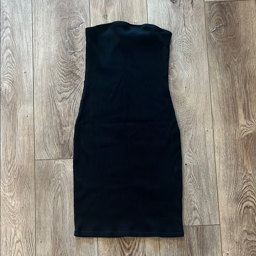 Black Strapless Tube Mini Dress